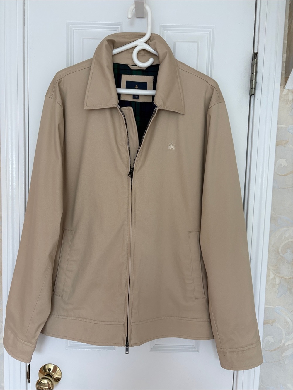 Brooks Brothers Tan Barracuda Classic Zip Lightweight Jacket